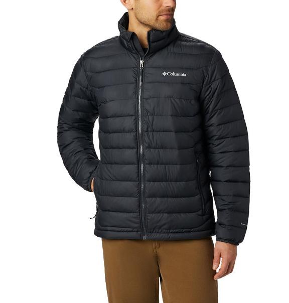 Columbia Powder Lite Insulated Jacket Black For Men's NZ46189 New Zealand